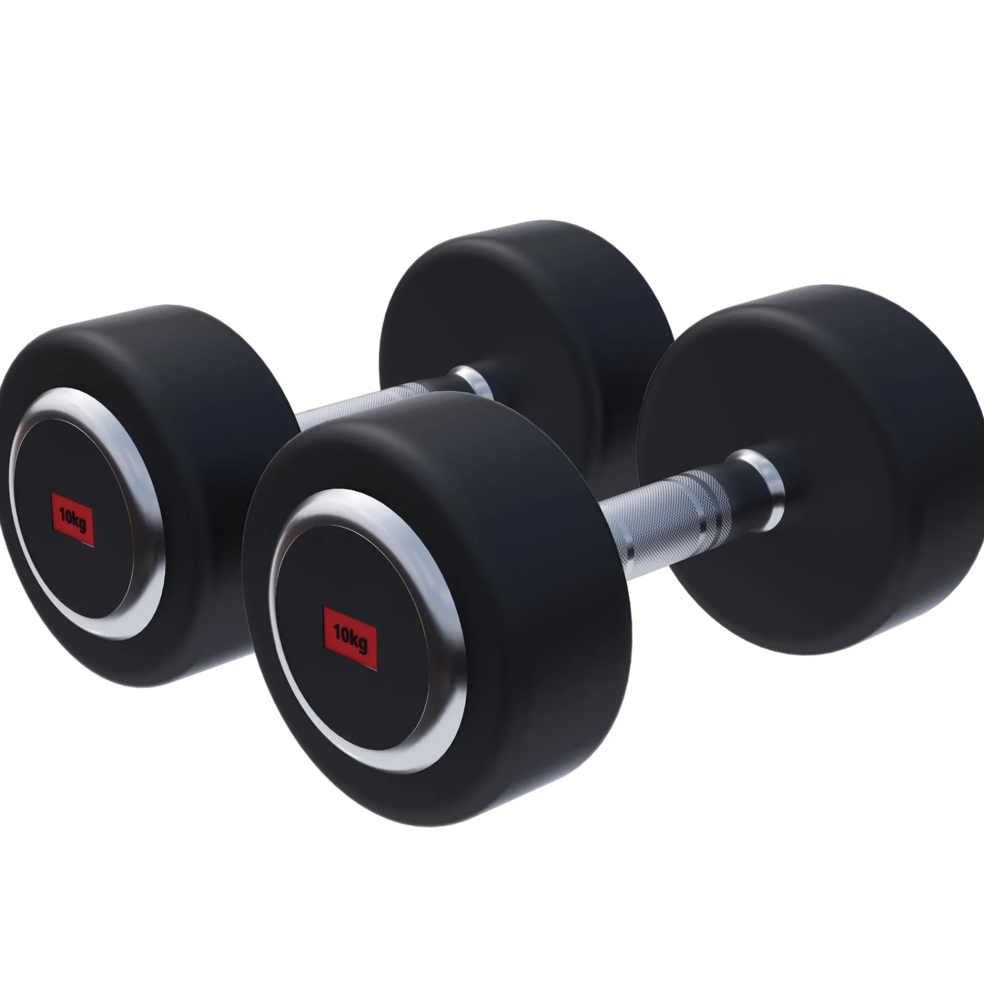 Gorilla Sports Kurzhantel Gummi PRO 2,5 - 50 kg Chrom / Schwarz