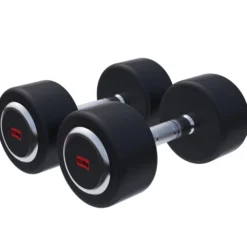 Gorilla Sports Kurzhantel Gummi PRO 2,5 - 50 kg Chrom / Schwarz Outlet