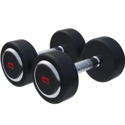 Gorilla Sports Kurzhantel Gummi PRO 2,5 - 50 kg Chrom / Schwarz Best