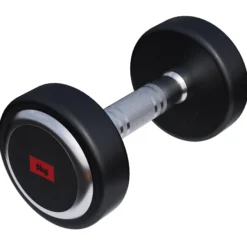 Gorilla Sports Kurzhantel Gummi PRO 2,5 - 50 kg Chrom / Schwarz Clearance