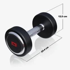 Gorilla Sports Kurzhantel Gummi PRO 2,5 - 50 kg Chrom / Schwarz New