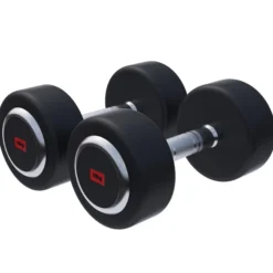 Gorilla Sports Kurzhantel Gummi PRO 2,5 - 50 kg Chrom / Schwarz New