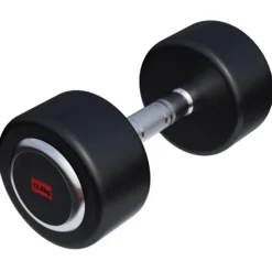 Gorilla Sports Kurzhantel Gummi PRO 2,5 - 50 kg Chrom / Schwarz