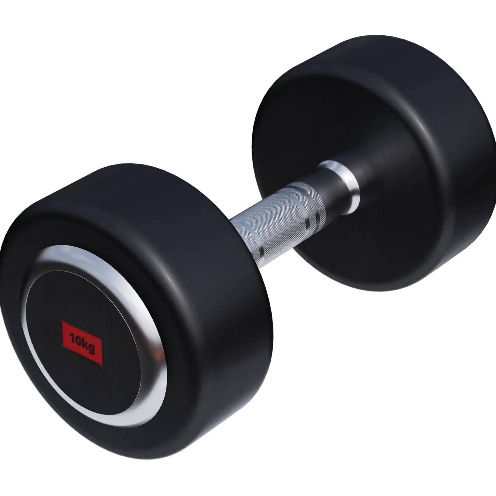 Gorilla Sports Kurzhantel Gummi PRO 2,5 - 50 kg Chrom / Schwarz