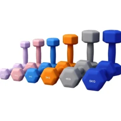 Gorilla Sports Kurzhanteln Gymnastik Neopren Hexagon 2 - 10 kg Grau Clearance