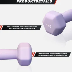 Gorilla Sports Kurzhanteln Gymnastik Neopren Hexagon 2 - 10 kg Lila Sale