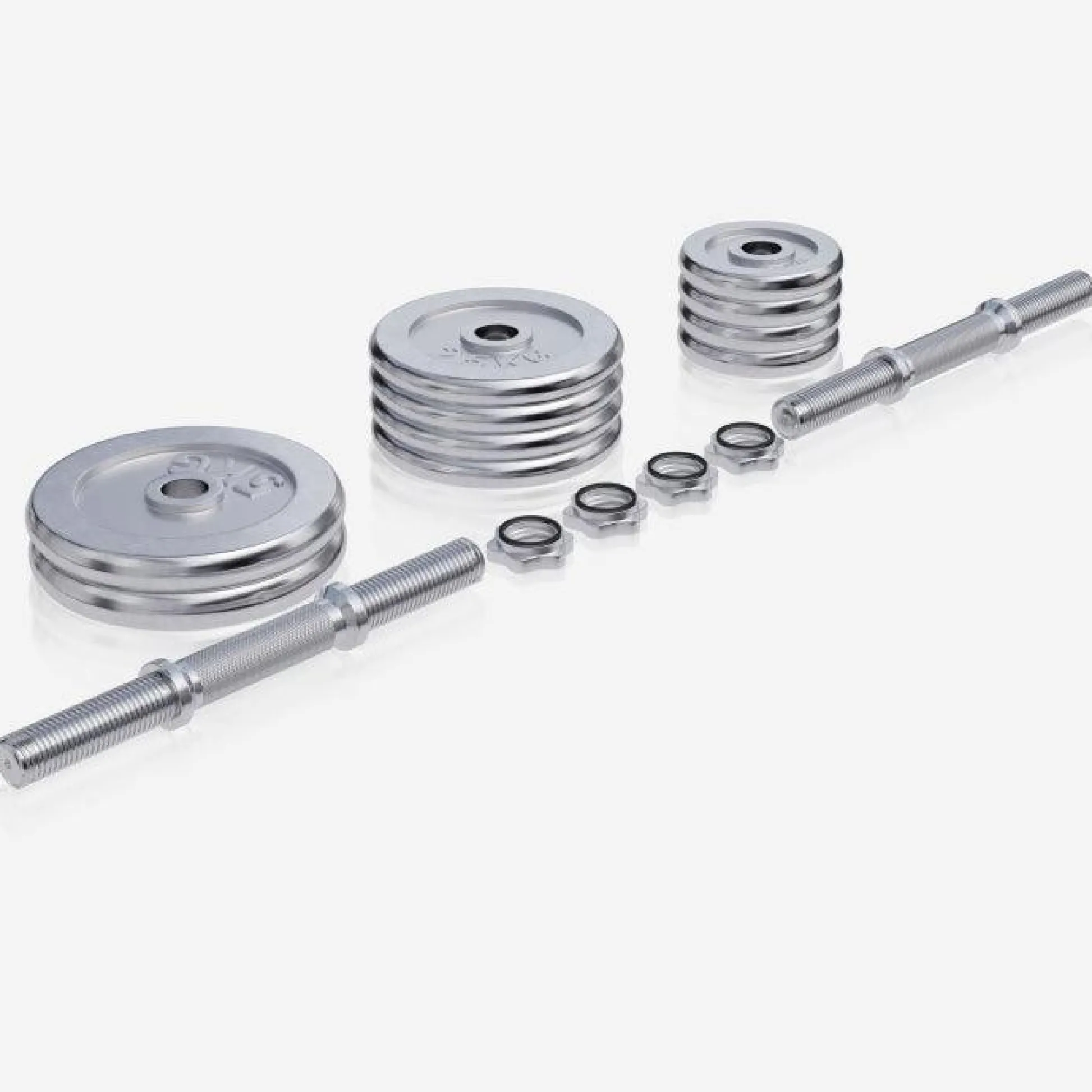 Gorilla Sports Kurzhantel Set Chrom 30 kg mit Sternverschlüssen Silber Clearance