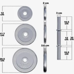 Gorilla Sports Kurzhantel Set Chrom 30 kg mit Sternverschlüssen Silber Clearance