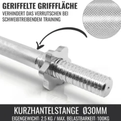 Gorilla Sports Kurzhantel Set Chrom 30 kg mit Sternverschlüssen Silber Clearance