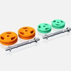 Gorilla Sports Kurzhantel Set Gummi Gripper 20 kg mit Verschlüssen Verschieden Outlet