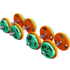 Gorilla Sports Kurzhantel Set Gummi Gripper 20 kg mit Verschlüssen Verschieden Outlet