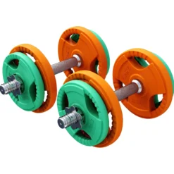Gorilla Sports Kurzhantel Set Gummi Gripper 20 kg mit Verschlüssen Verschieden Outlet