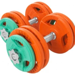 Gorilla Sports Kurzhantel Set Gummi Gripper 30 kg mit Verschlüssen Verschieden Outlet