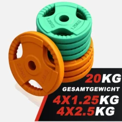 Gorilla Sports Kurzhantel Set Gummi Gripper 20 kg mit Verschlüssen Verschieden Best