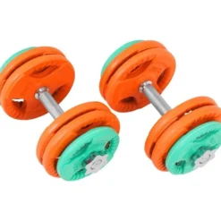 Gorilla Sports Kurzhantel Set Gummi Gripper 30 kg mit Verschlüssen Verschieden