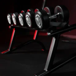Gorilla Sports Kurzhantel Set Gummi 90 kg inkl, Ablage Schwarz