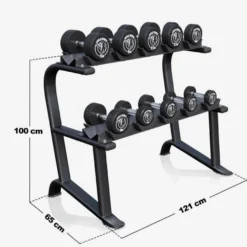 Gorilla Sports Kurzhantel Set Gummi 90 kg inkl, Ablage Schwarz