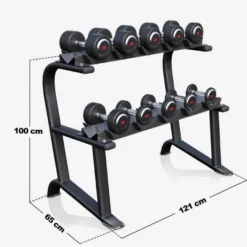 Gorilla Sports Kurzhantel Set Gummi 90 kg inkl, Ablage Schwarz