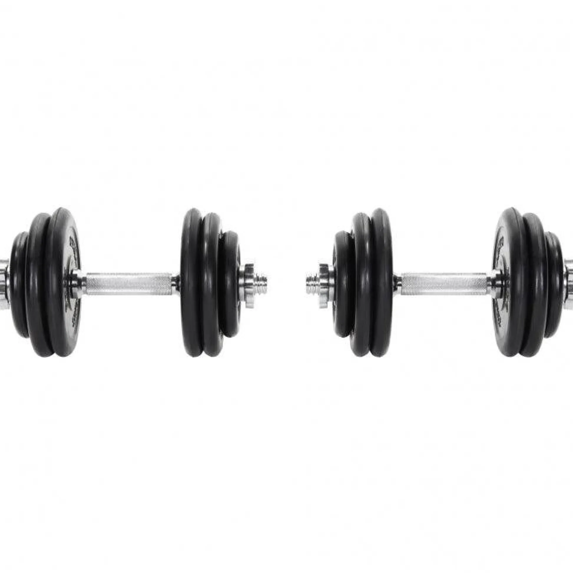 Gorilla Sports Kurzhantel Set Gummi 20 kg mit Sternverschlüssen Schwarz / Silber Outlet