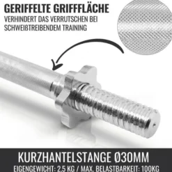 Gorilla Sports Kurzhantel Set Gusseisen Gripper 30 kg mit Sternverschlüssen Schwarz / Silber Hot