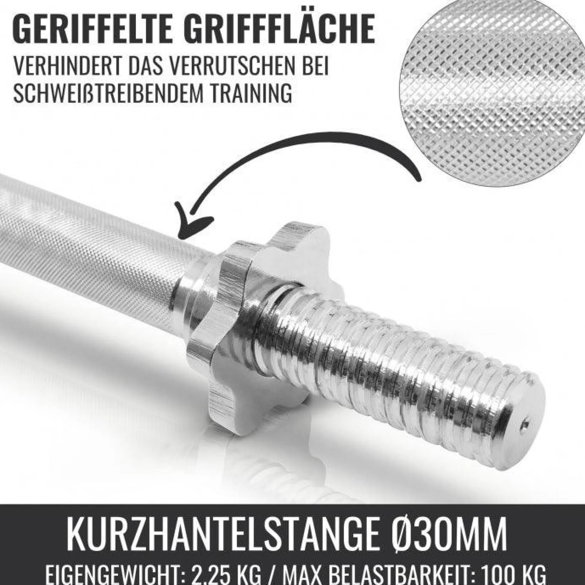 Gorilla Sports Kurzhantel Set Gusseisen 30 kg Schwarz / Silber Best