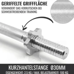 Gorilla Sports Kurzhantel Set Gusseisen 30 kg Silber New