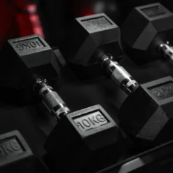 Gorilla Sports Kurzhantel Set Hexagon 237 kg inkl, Ablage Schwarz Hot