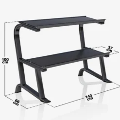 Gorilla Sports Kurzhantel Set Hexagon 237 kg inkl, Ablage Schwarz Hot