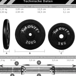 MOVIT Kurzhantel Set 10 - 30 kg Schwarz Sale