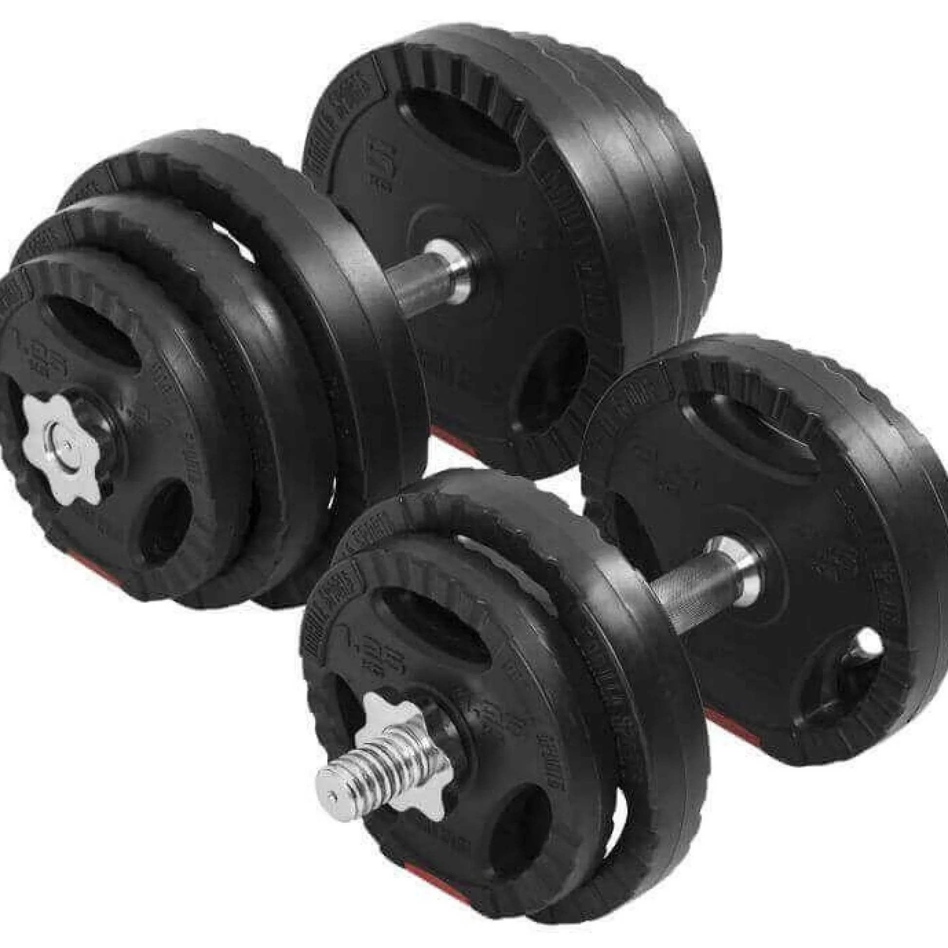 Gorilla Sports Kurzhantel Set Kunststoff Gripper 30 kg mit Sternverschlüssen Schwarz / Silber Online