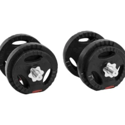 Gorilla Sports Kurzhantel Set Kunststoff Gripper 20 kg mit Sternverschlüssen Schwarz / Silber Discount
