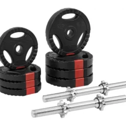 Gorilla Sports Kurzhantel Set Kunststoff Gripper 20 kg mit Sternverschlüssen Schwarz / Silber Discount