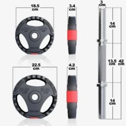 Gorilla Sports Kurzhantel Set Kunststoff Gripper 30 kg mit Sternverschlüssen Schwarz / Silber Hot