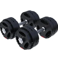 Gorilla Sports Kurzhantel Set Kunststoff Gripper 30 kg mit Sternverschlüssen Schwarz / Silber Hot