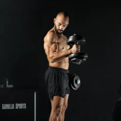 Gorilla Sports Kurzhantel Set Kunststoff 20/30 kg mit Sternverschlüssen Schwarz Best