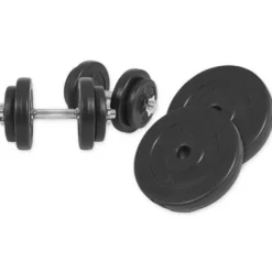 Gorilla Sports Kurzhantelset Kunststoff 30 kg Schwarz / Silber