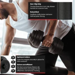 Physionics Kurzhantel Set Kunststoff 30 kg Hot