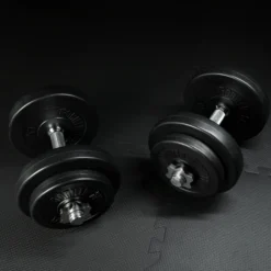 Gorilla Sports Kurzhantel Set Kunststoff 20/30 kg mit Sternverschlüssen Schwarz New