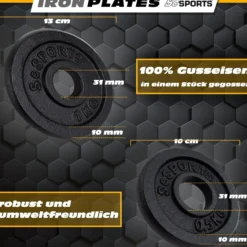 ScSports Kurzhantel Set mit Koffer 15 - 20 kg Schwarz Clearance