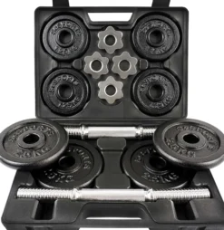 ScSports Kurzhantel Set mit Koffer 15 - 20 kg Schwarz Clearance