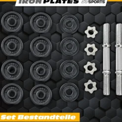 ScSports Kurzhantel Set mit Koffer 15 - 20 kg Schwarz Clearance