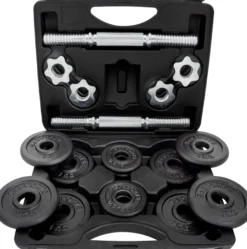 ScSports Kurzhantel Set mit Koffer 15 - 20 kg Schwarz Outlet