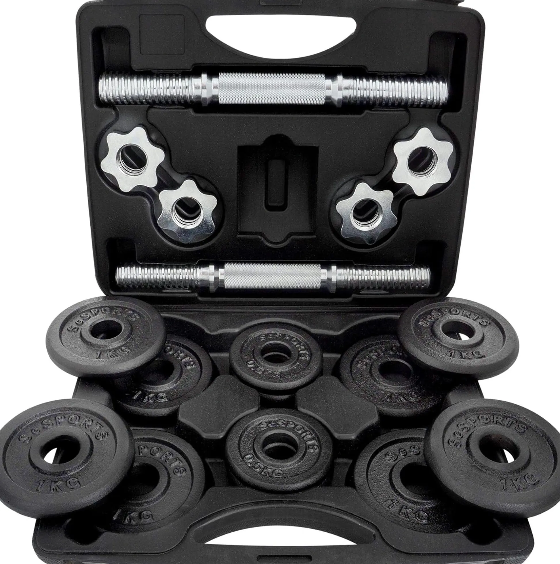 ScSports Kurzhantel Set mit Koffer 15 - 20 kg Schwarz Outlet