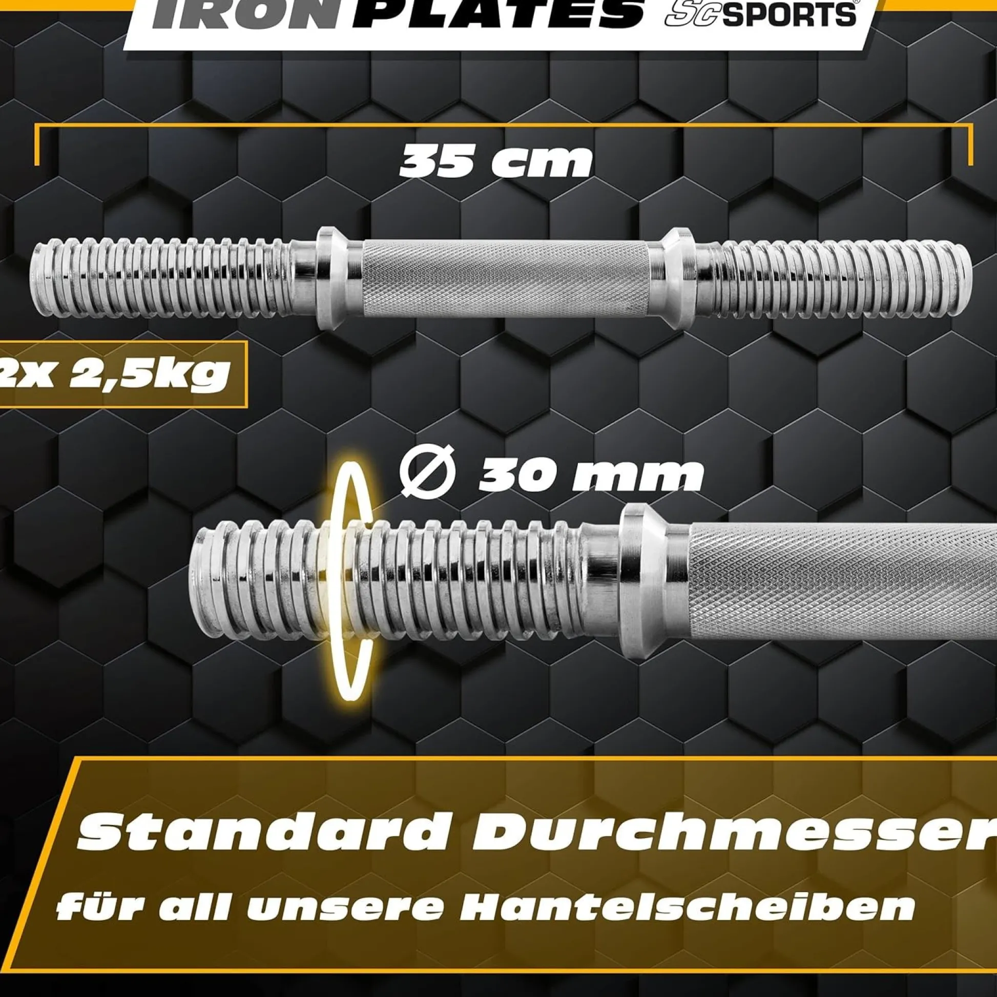 ScSports Kurzhantel Set mit Koffer 15 - 20 kg Schwarz Outlet