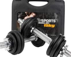 ScSports Kurzhantel Set mit Koffer 15 - 20 kg Schwarz Outlet
