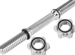 MOVIT Kurzhantel Stange 35 cm mit Verschlüssen Silber Best