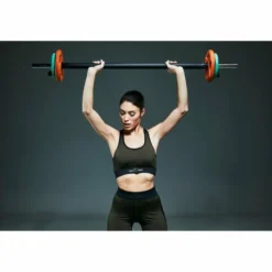 Gorilla Sports Langhantel Aerobic 130 cm mit Federverschlüssen Schwarz / Silber Outlet