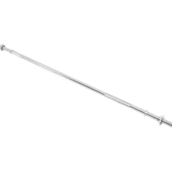 Gorilla Sports Langhantel 170 cm extra breiter Griff mit Sternverschlüssen Silber