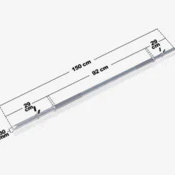 Gorilla Sports Langhantel 150 cm mit Federverschlüssen Silber Hot