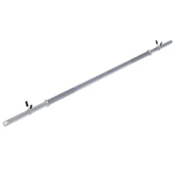 Gorilla Sports Langhantel 150 cm mit Federverschlüssen Silber Hot